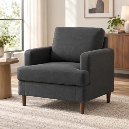 Mangodan Chenille Accent Chairs — Set of 2 — Dark Grey