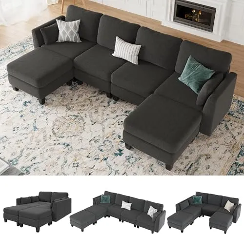 Mangodan Modular Sleeper 6-Seat U-Shape — Dark Grey